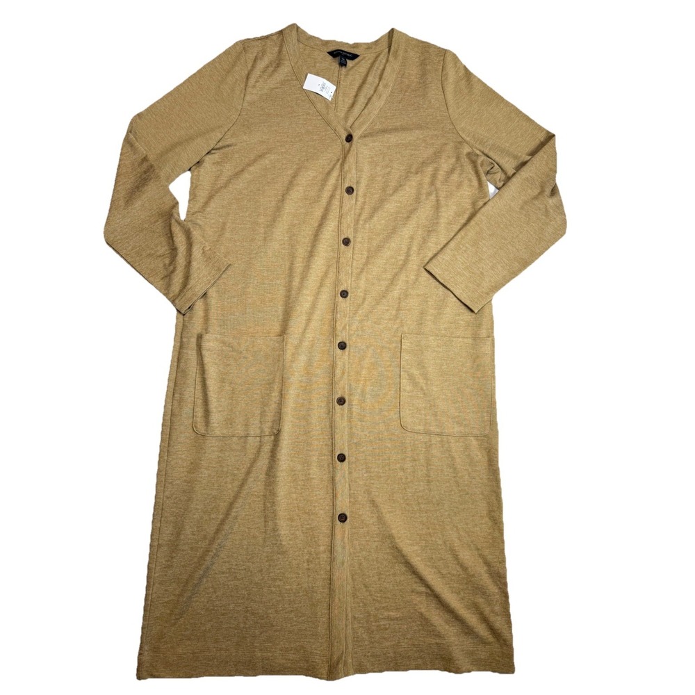 Banana Republic NWT Long Sleeve Button Tan Lightweight Cardigan Sweater Dress XL